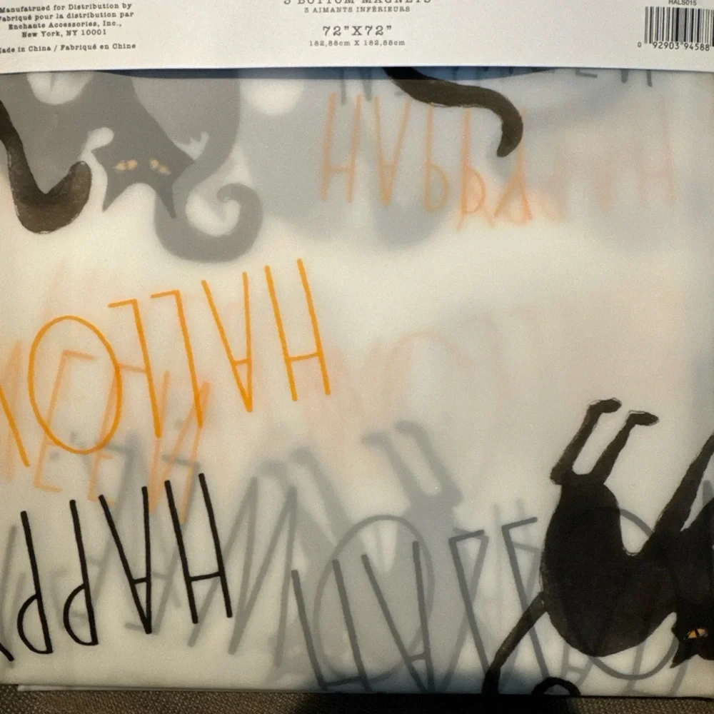 Rae Dunn Shower curtain liner Halloween cat